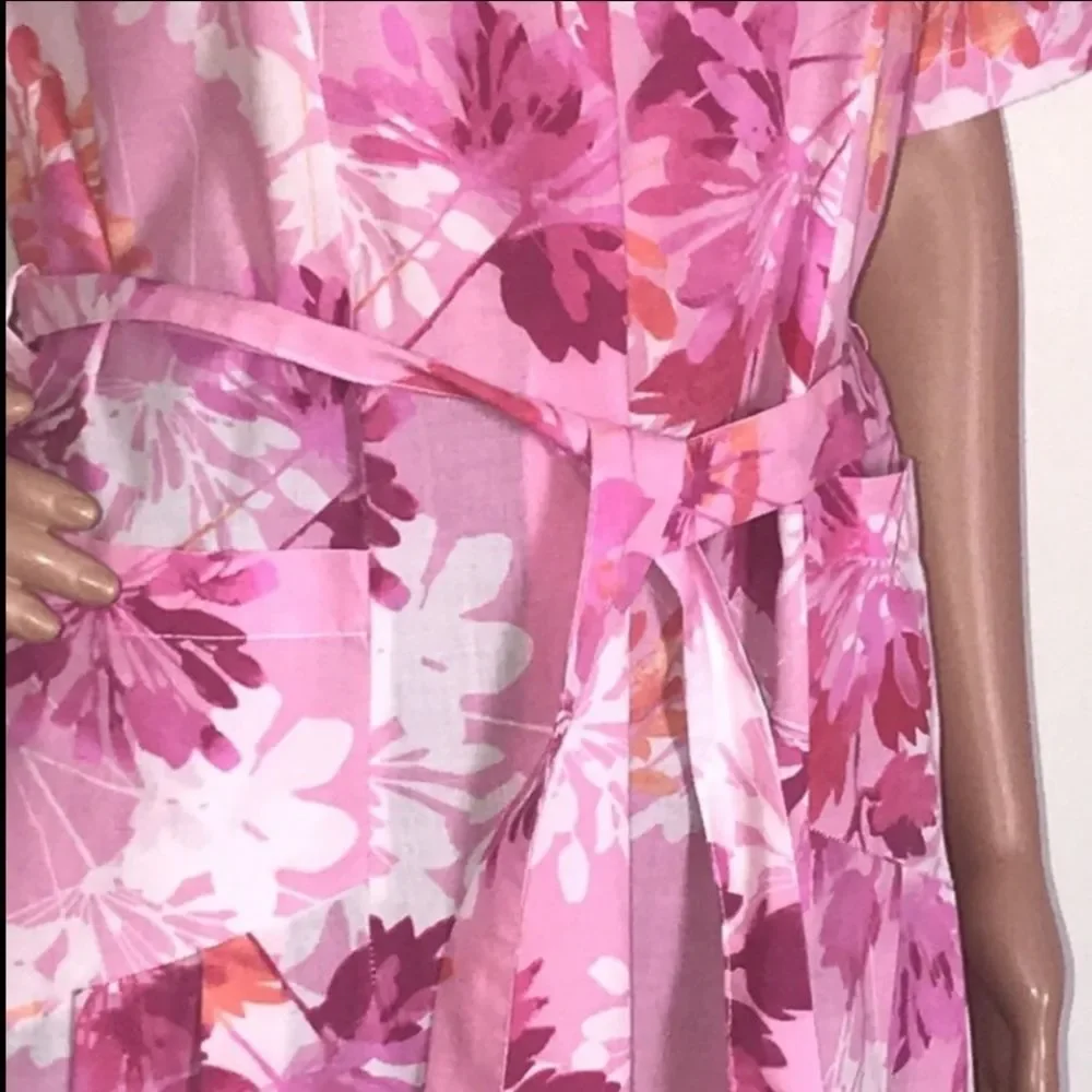 Vintage Pink Floral House Dress